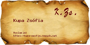 Kupa Zsófia névjegykártya