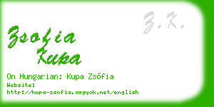 zsofia kupa business card