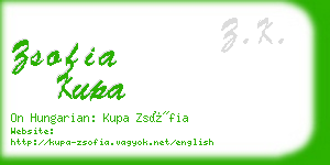 zsofia kupa business card